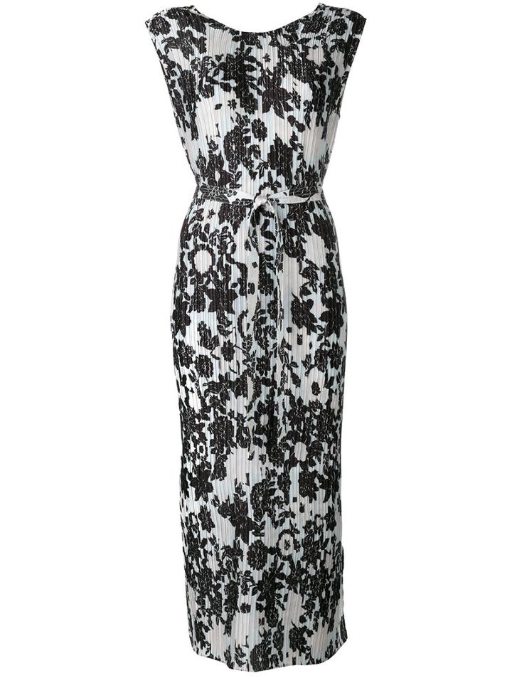 Christian Wijnants - Floral Print Sleeveless Dress - Women - Polyester - 36, Blue, Polyester