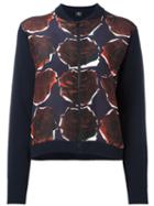 Ps By Paul Smith Rose Detail Bomber Jacket, Women's, Size: Medium, Blue, Silk/wool