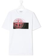 Stone Island Junior Layered Logo Print T-shirt - White