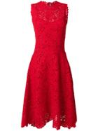 Ermanno Scervino High Neck Lace Dress - Red