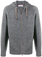 Brunello Cucinelli Knitted Zipped Hoodie - Grey