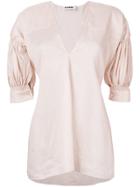 Jil Sander Puff Sleeve Blouse - Pink & Purple