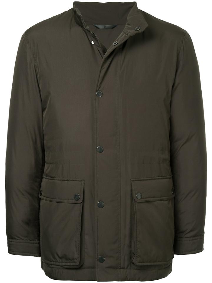Gieves & Hawkes Front Pockets Padded Coat - Green