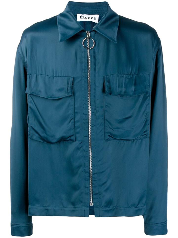 Études Satin Zipped Jacket - Blue