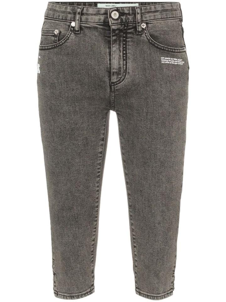Off-white Denim Capri Trousers - Black