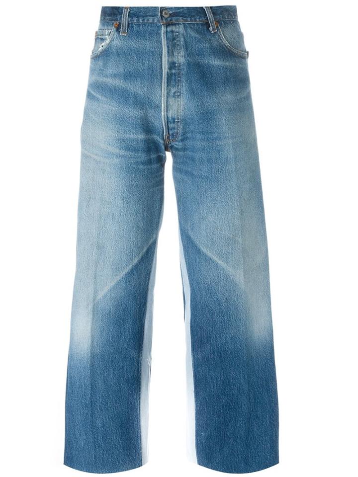 Re/done Wide Leg Jeans, Women's, Size: 27, Blue, Cotton