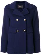 Odeeh Double-breasted Fitted Coat - Blue