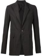 Rick Owens Single Button Blazer, Men's, Size: 50, Black, Polyester/silk