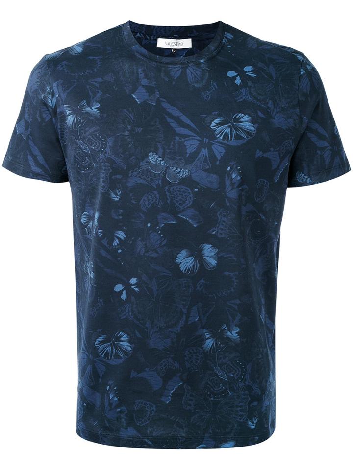 Valentino - Cambutterfly T-shirt - Men - Cotton - M, Blue, Cotton