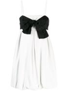 Brognano Contrasting Bow Puffball Dress - White