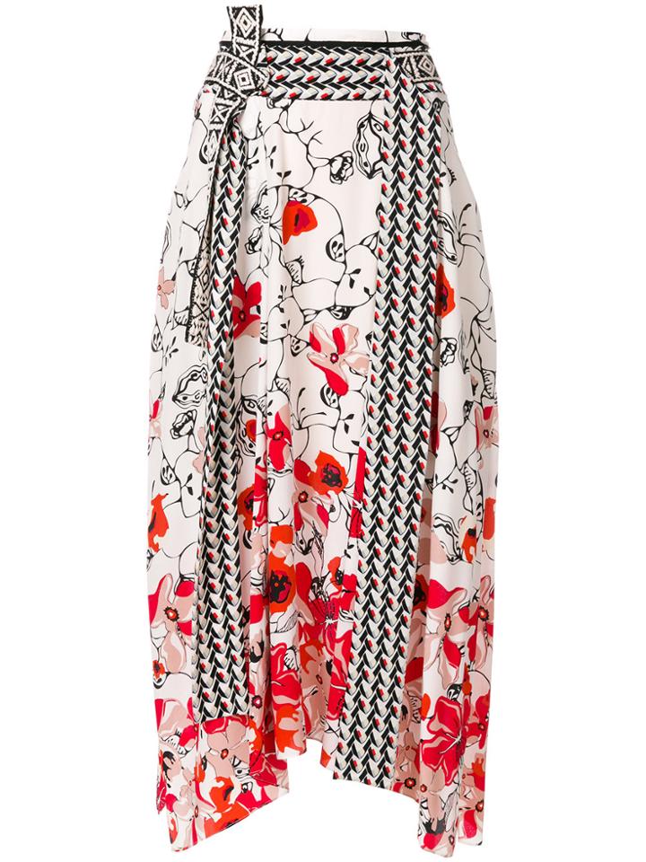 Dorothee Schumacher Floral Print Asymmetric Skirt - Pink & Purple