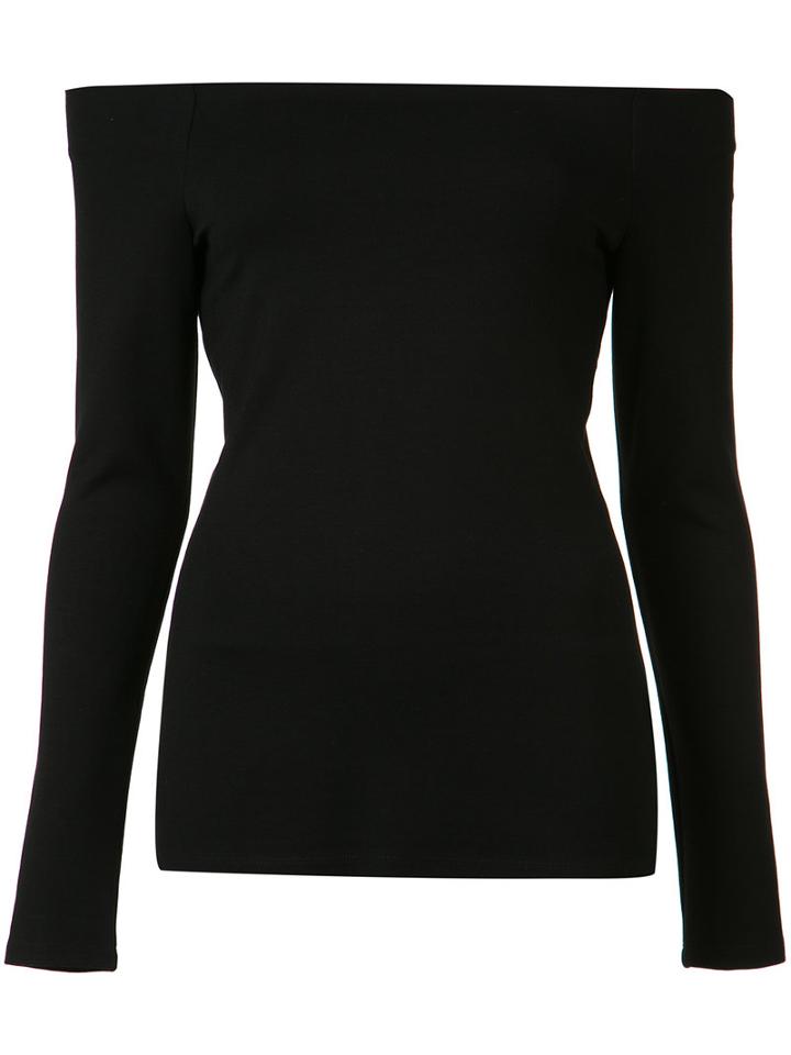 L'agence Off-the-shoulder Top, Women's, Size: Medium, Black, Viscose/spandex/elastane
