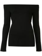 L'agence Off-the-shoulder Top, Women's, Size: Medium, Black, Viscose/spandex/elastane