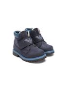 Emporio Armani Kids Logo Strap Boots - Blue