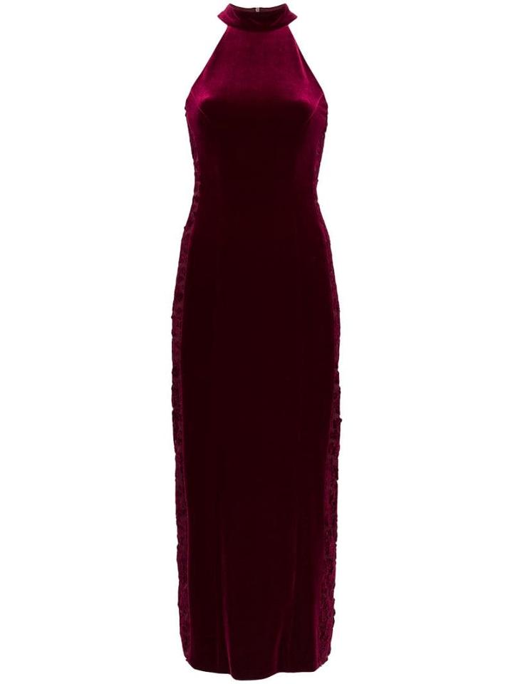 Galvan Rosa Floral Panel Midi Dress - Red