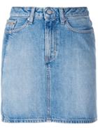 Calvin Klein Jeans Vertical Stripe Denim Mini Skirt - Blue