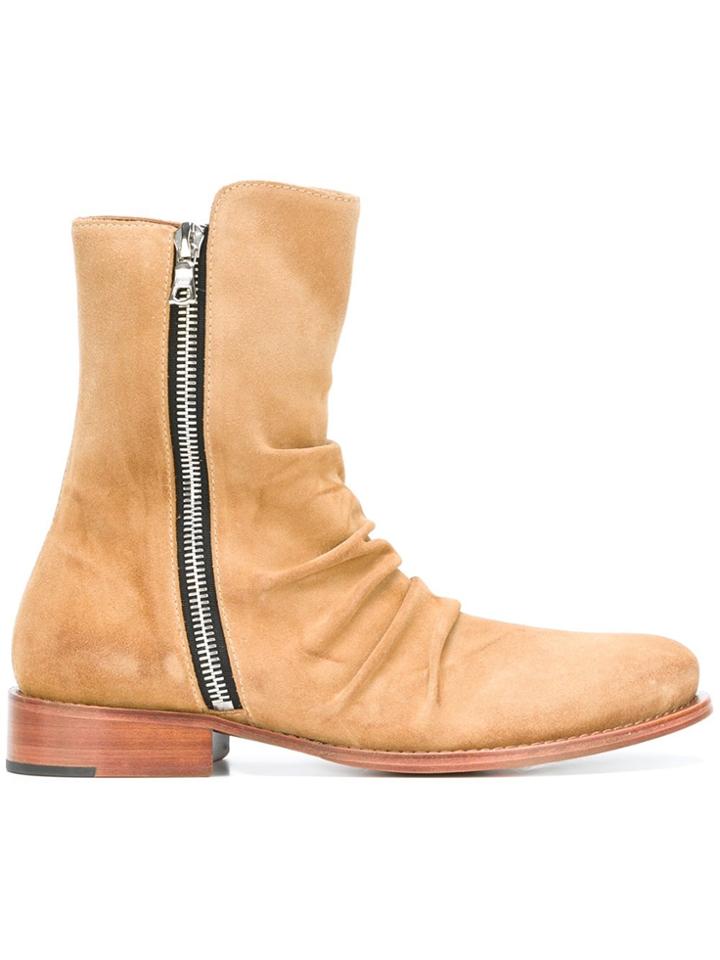 Amiri Zipped Ankle Boots - Nude & Neutrals