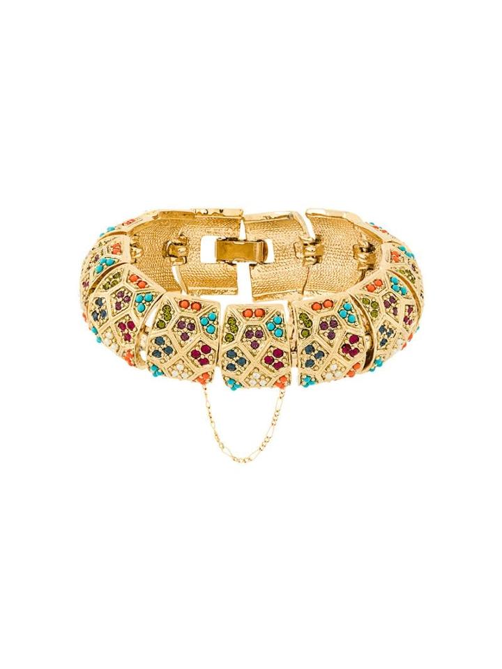 Susan Caplan Vintage 1980s Vintage D'orlan Colourful Bracelet - Gold
