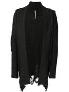 First Aid To The Injured 'apex' Knit Cardigan, Men's, Size: 3, Black, Acrylic/wool/alpaca