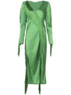 Dvf Diane Von Furstenberg Fringed V-neck Dress - Green