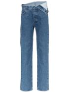 Y / Project Fold Over Waist Jeans - Blue