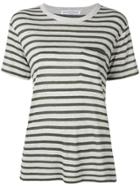 T By Alexander Wang Striped Slub Pocket T-shirt - Grey