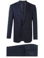 Corneliani Pinstripe Formal Suit, Men's, Size: 50, Blue, Cupro/virgin Wool
