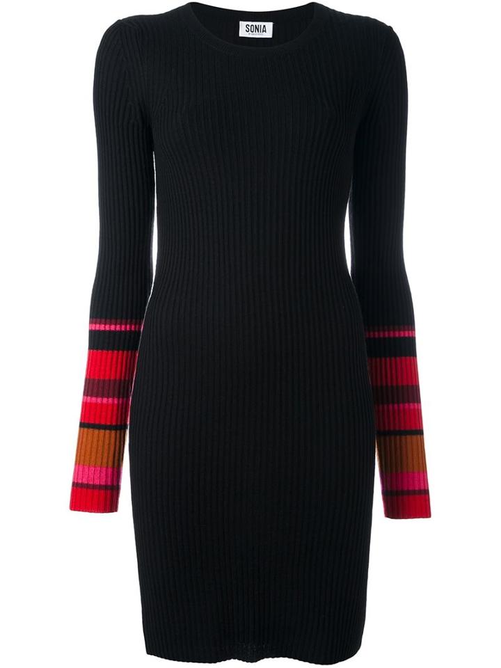 Sonia By Sonia Rykiel Ribbed Stripe Sleeve Dress