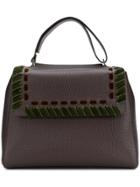 Orciani Ethnic Velvet Detail Tote - Brown