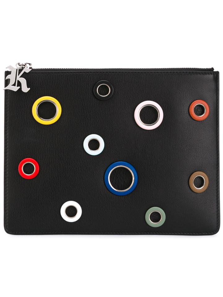 Christopher Kane Eyelet Detail Clutch - Black