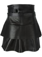 Iro Belted Leather Skirt, Women's, Size: 36, Black, Lamb Skin