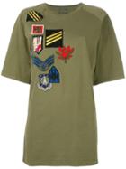 Mr & Mrs Italy Multi Patch T-shirt, Women's, Size: 44, Green, Cotton/wool/polyester/polyamide
