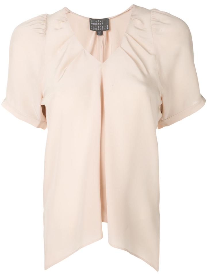 Roberta Furlanetto Pleated Bow Top - Nude & Neutrals