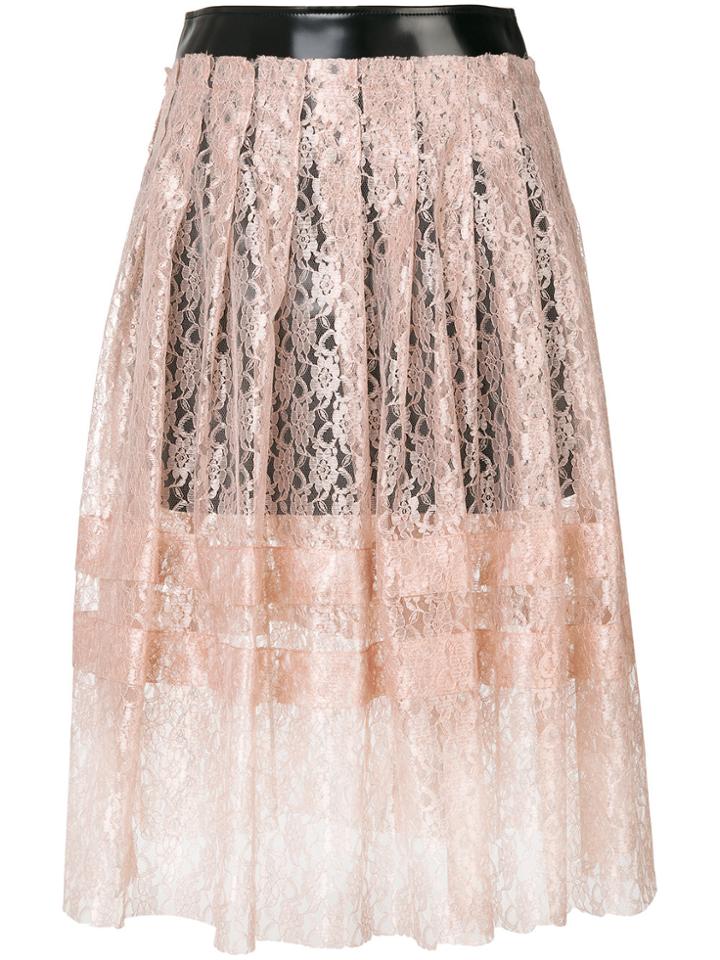 Philosophy Di Lorenzo Serafini Pleated Lace Skirt - Pink & Purple