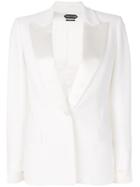 Tom Ford - Lapel Tuxedo Blazer - Women - Silk/spandex/elastane/acetate/viscose - 42, White, Silk/spandex/elastane/acetate/viscose
