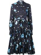 Marni Floral Print Shirt Dress - Blue