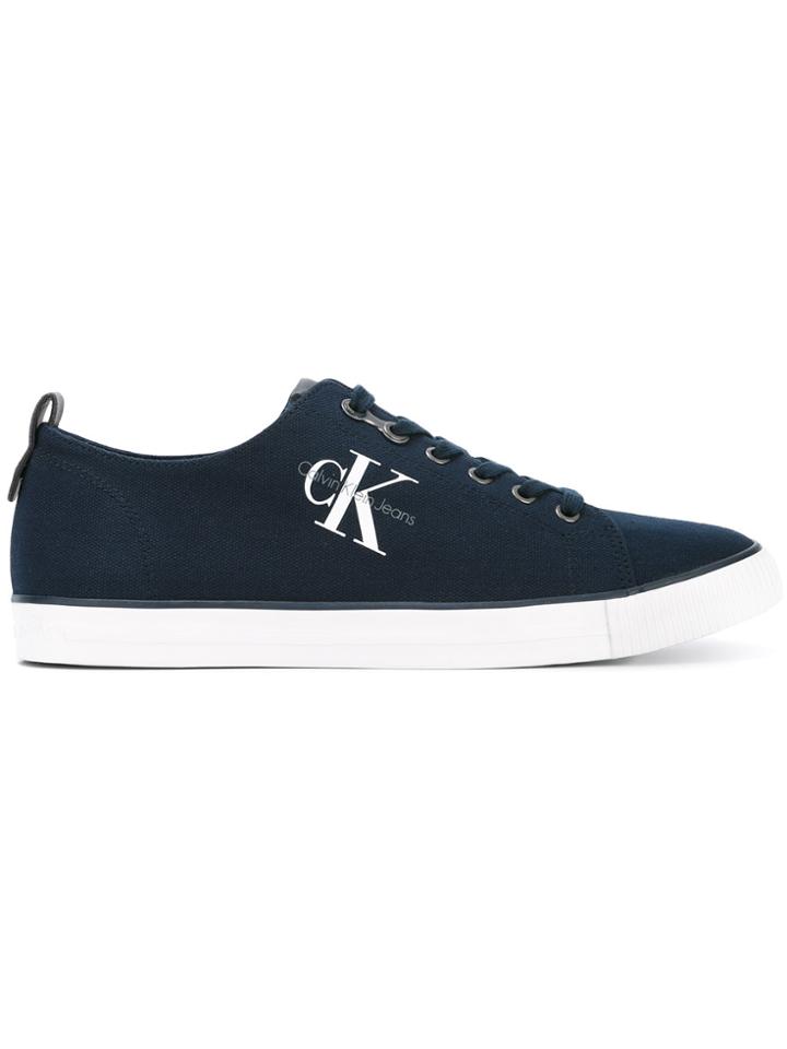 Ck Jeans Canvas Logo Sneakers - Blue
