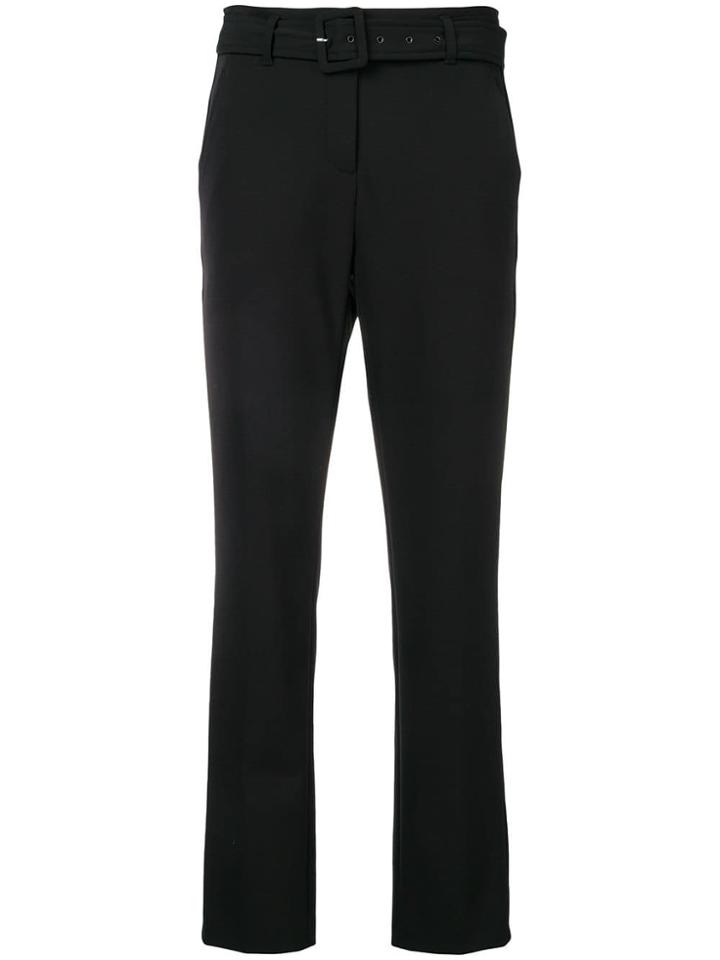 Luisa Cerano Belted Straight-leg Trousers - Black