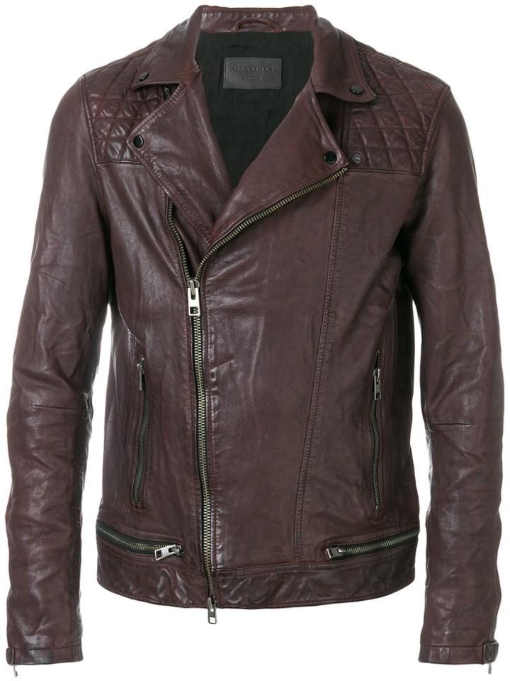 All Saints Quilted Biker Jacket - Brown