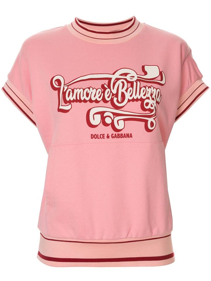 Dolce & Gabbana Short-sleeved Sweatshirt - Pink