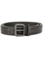 Bottega Veneta Woven Belt, Men's, Size: 90, Brown, Calf Leather