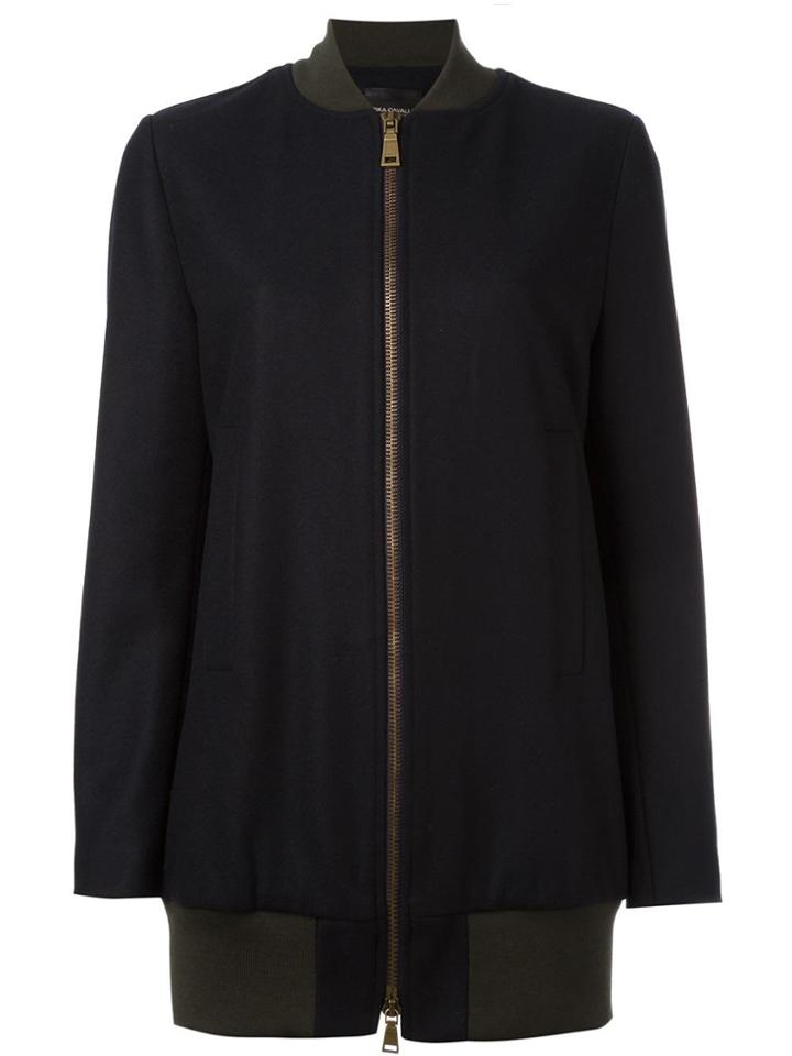 Erika Cavallini Long Length Bomber Jacket - Blue