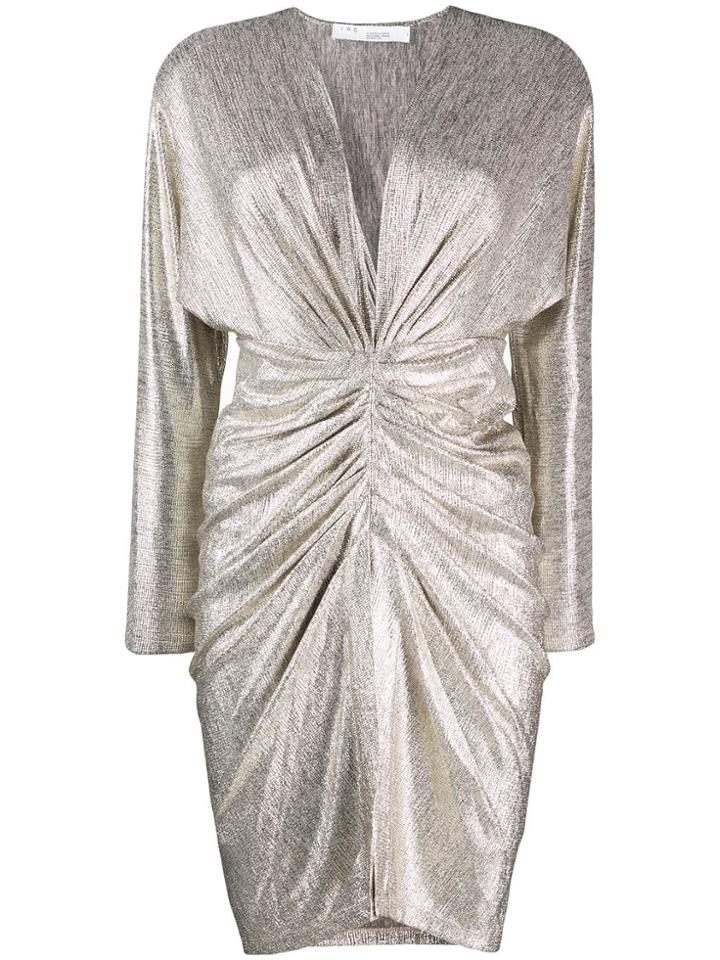 Iro Ruched Long Sleeve Dress - Gold