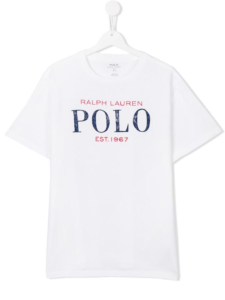 Ralph Lauren Kids Logo Print T-shirt, Boy's, Size: 14 Yrs, White