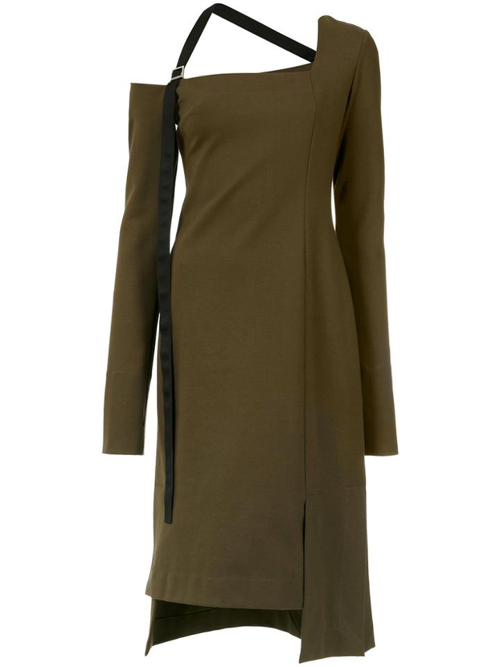 Gloria Coelho Asymmetric Midi Dress - Green