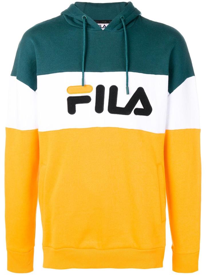 Fila Contrast Logo Hoodie - Yellow