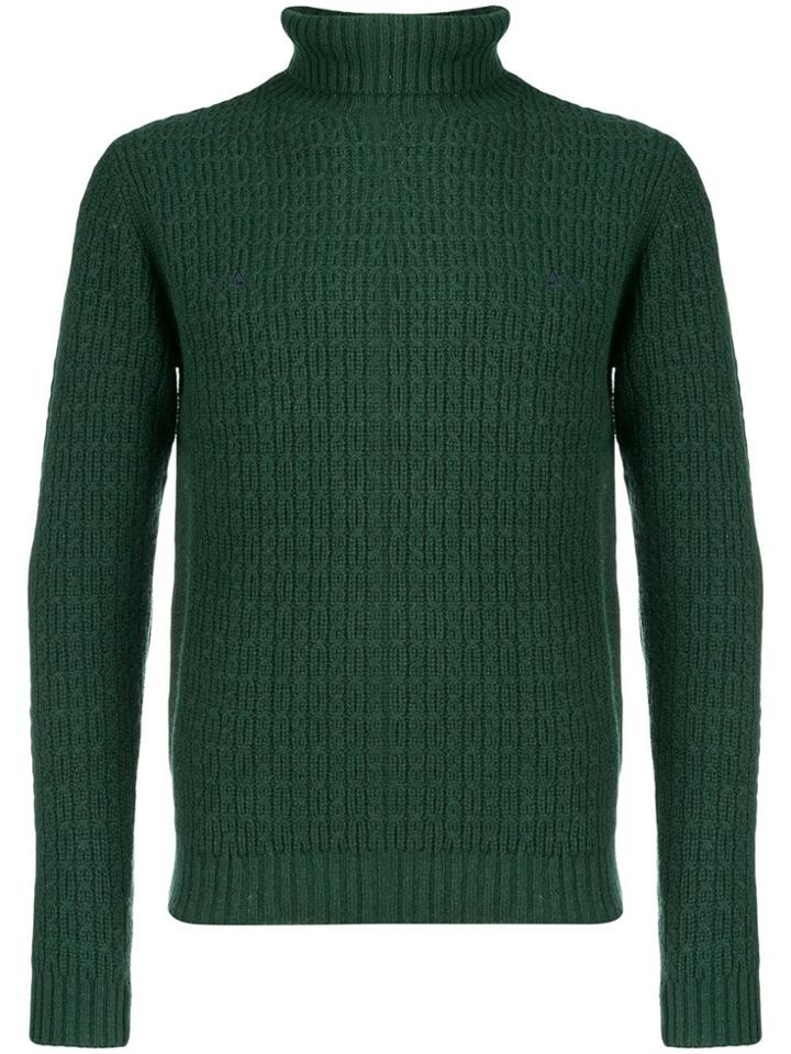 Sun 68 Textured Turtleneck Sweater - Green