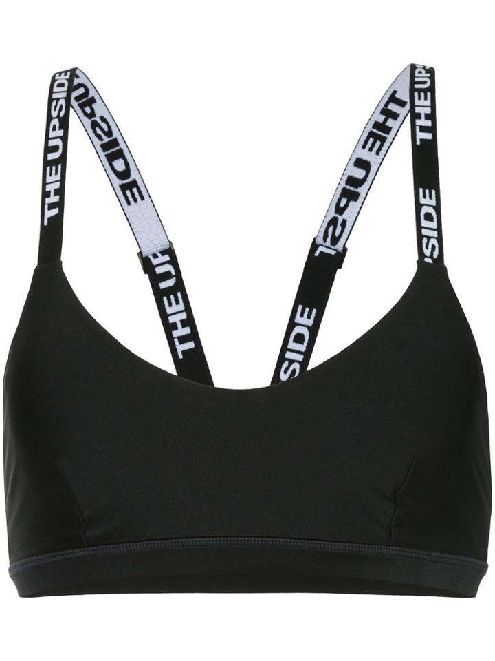 The Upside Logo Strap Sports Top - Black