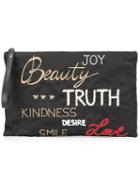 Red Valentino Embroidered Clutch, Women's, Black, Polyester