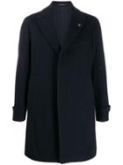 Tagliatore Concealed Button Up Coat - Blue